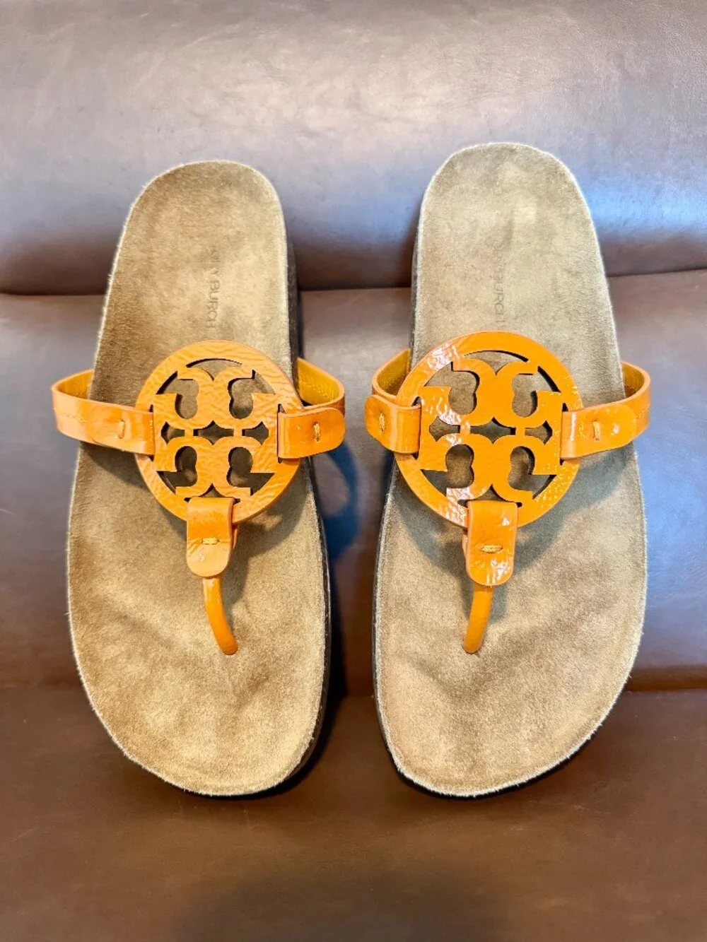 Tory Burch Miller Cloud Thong Sandal, Woman's Size 8 M, ORANGE